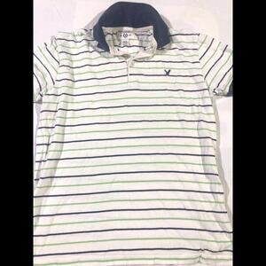 Vintage American Eagle Men's‎ Striped Polo Shirt  Classic Comfort
